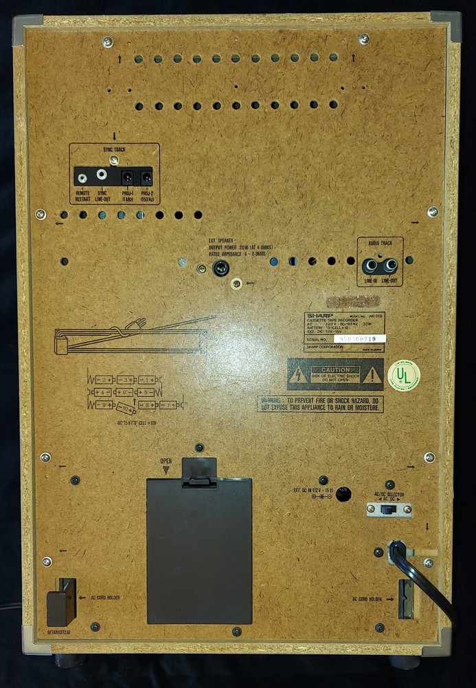 Sharp HK-25S Portable Cassette Sound System With Slide/Sync Playback