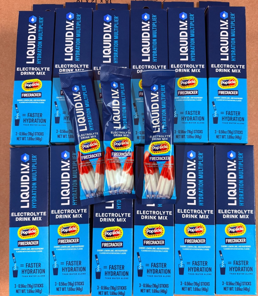 36 Packs Liquid IV Firecracker Popsicle Hydration Multiplier Electrolytes 03/27