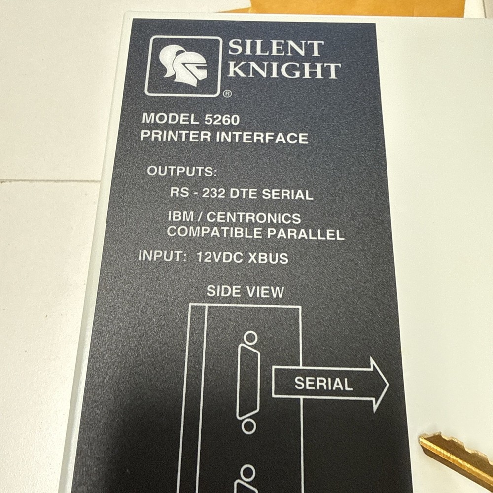 Silent Knight 5260 Printer Interface RS-232 DTE serial 12vdc xbus Coreo