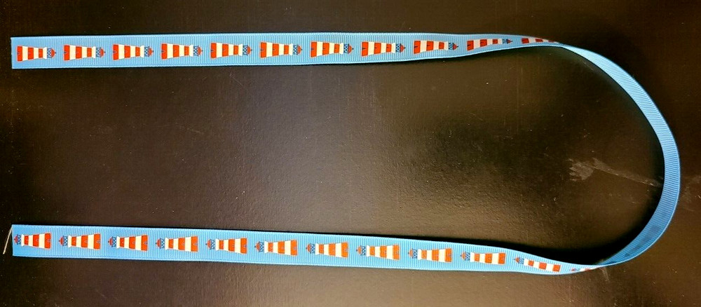 Blue Lighthouse Grograin Ribbon - Scrapbooking - 2 ea 12" pcs