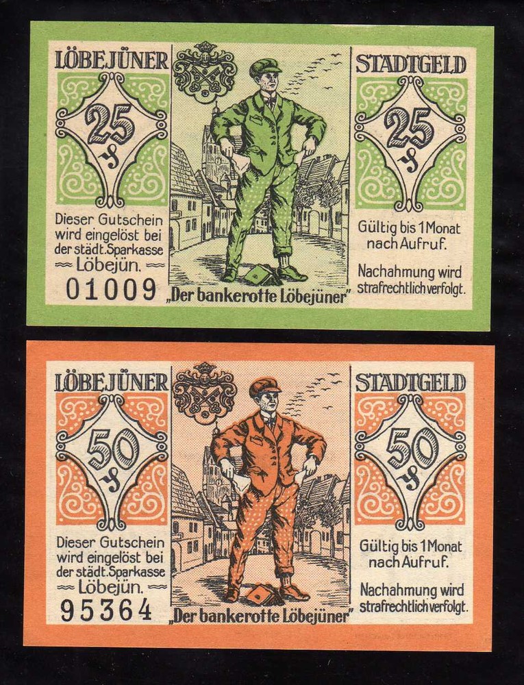 LOBEJUN - GERMANY NOTGELD -   25, 50 PFENNIG