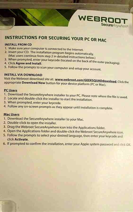 WEBROOT Secure Browsing Internet Cyber SECURITY for your COMPUTER 2006-2016 Disk