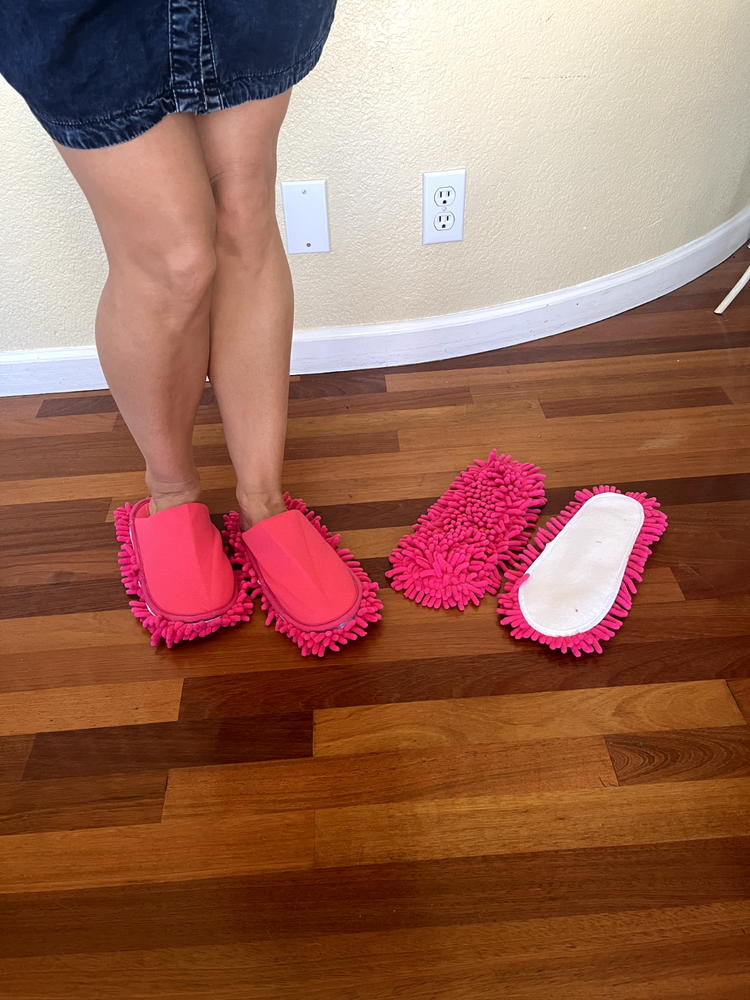 Slipper Microfiber Mopping Shoes Cleaning Tool Size Pink 1 Pair