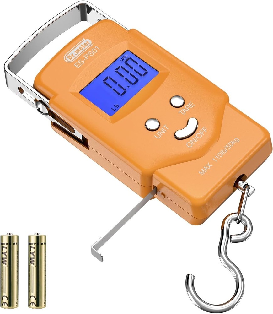 Accurate 110lb Fish Scale with LCD Display & Auto Shut-Off – Includes Batteries