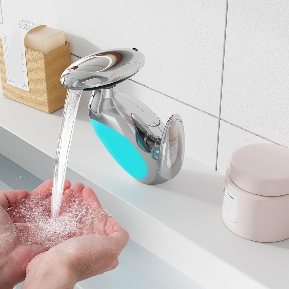 LED Temperature Changing Lighting Smart Faucet, 360° Rotating, Silver