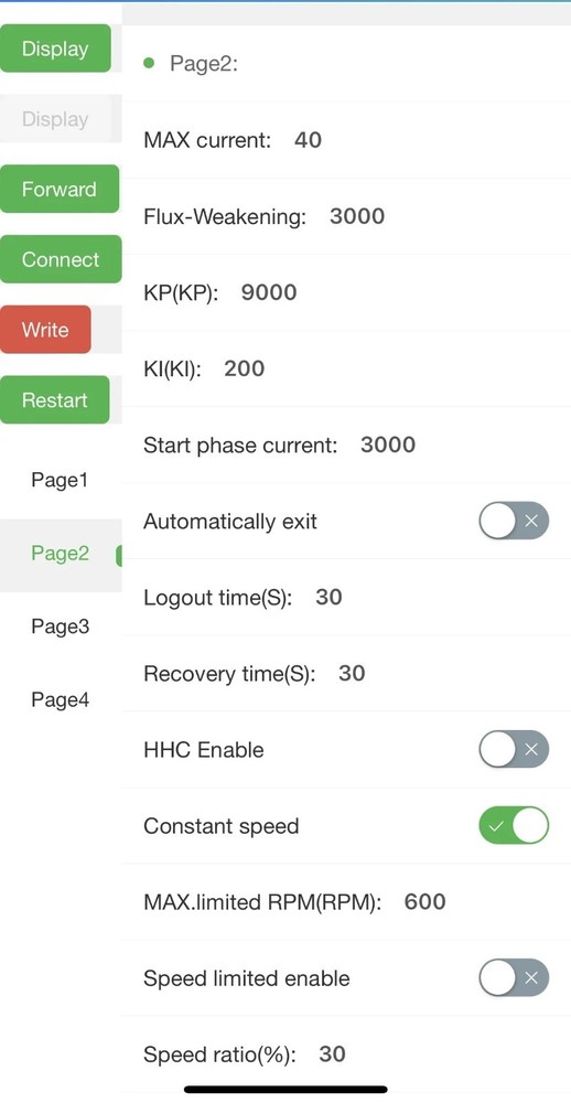 VOTOL controller LanDe controller EM25-EM150S Mobile phone Bluetooth programming