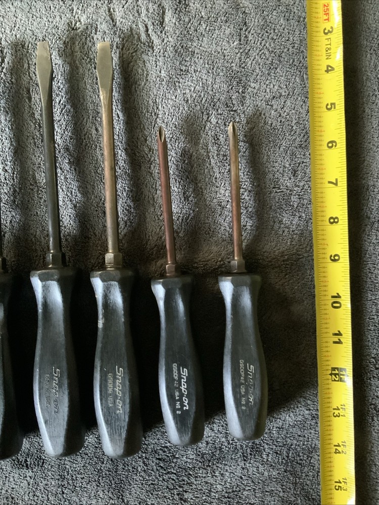 Snap On 7pc Screwdriver Set, Mixed Lot, See Pics….used…..surface Rust On Some