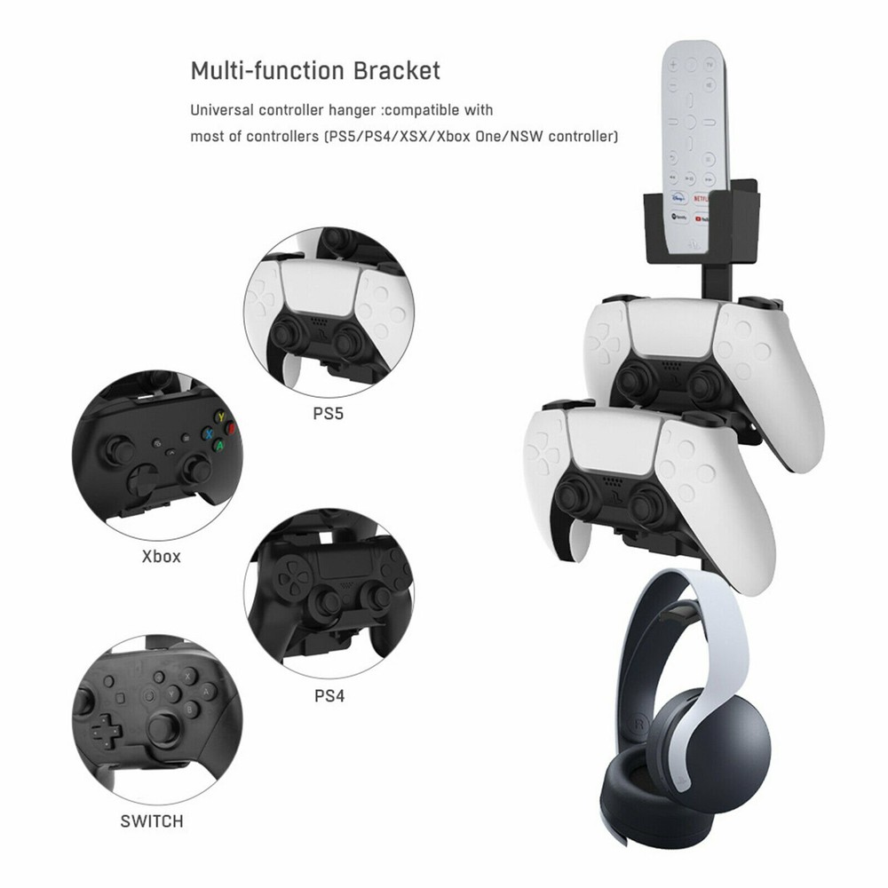 For PS5/PS4/XBox/Nintendo Switch Controller&Headphone Wall Mount Holder CBY