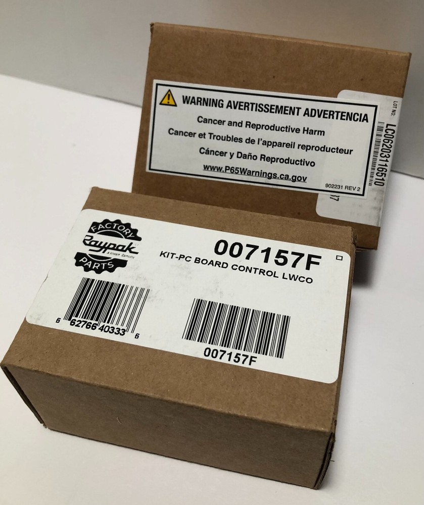 New Raypak 007157F Low Water Cut Off PC Board