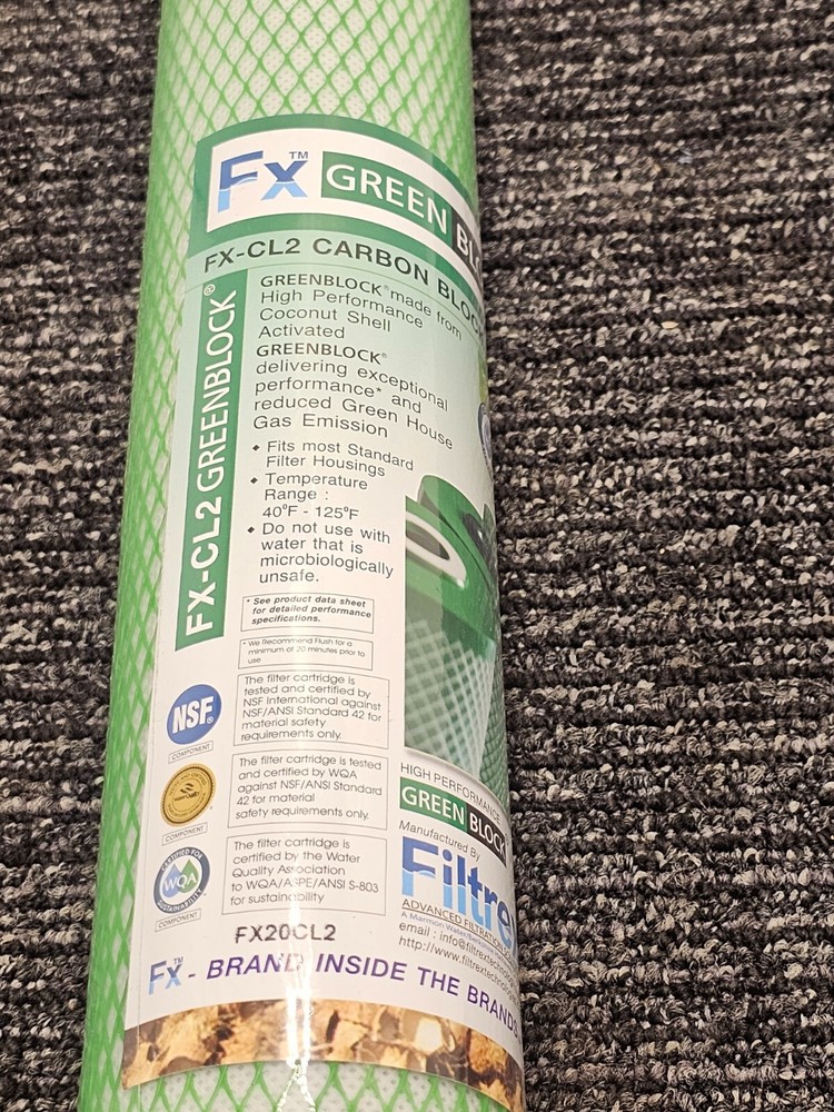 Filtrex FX20CL2 Greenblock Carbon Block Filter Fits Most Standard Filter Housing