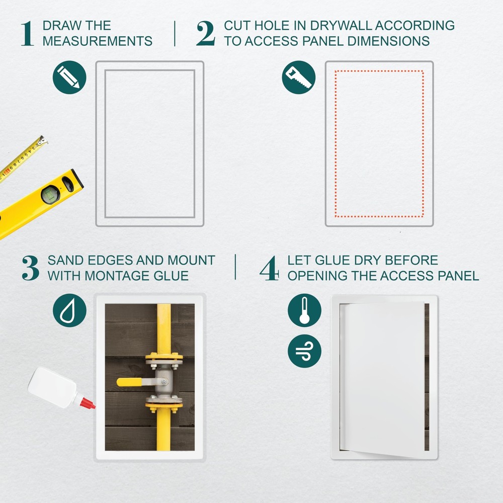 ECOPRO VENT 10 x 16 White Plastic Access Panel. Service 10" x 16",