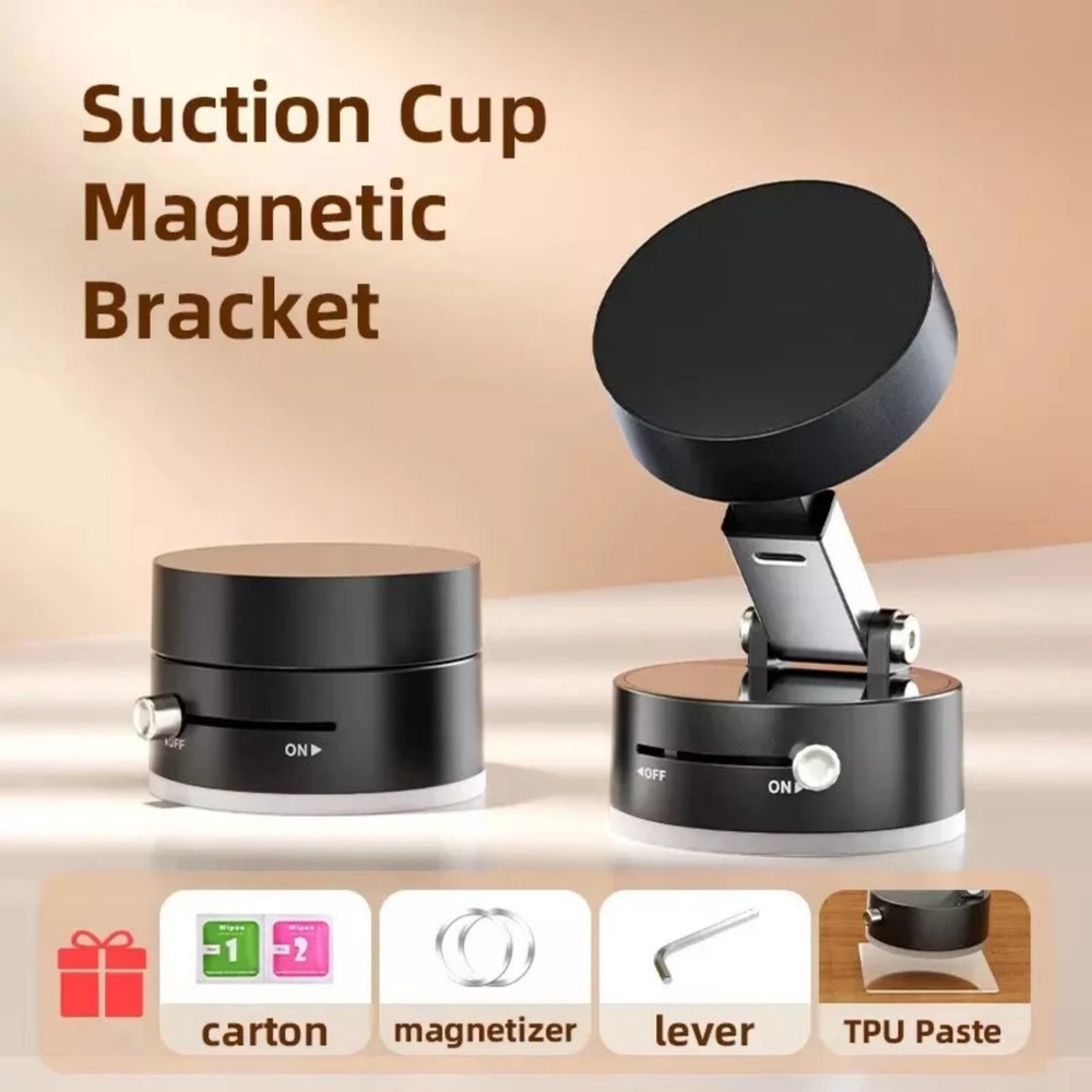 Universal Vacuum Suction Cup Folding Swivel Magnetic Bracket Smartphone Holder