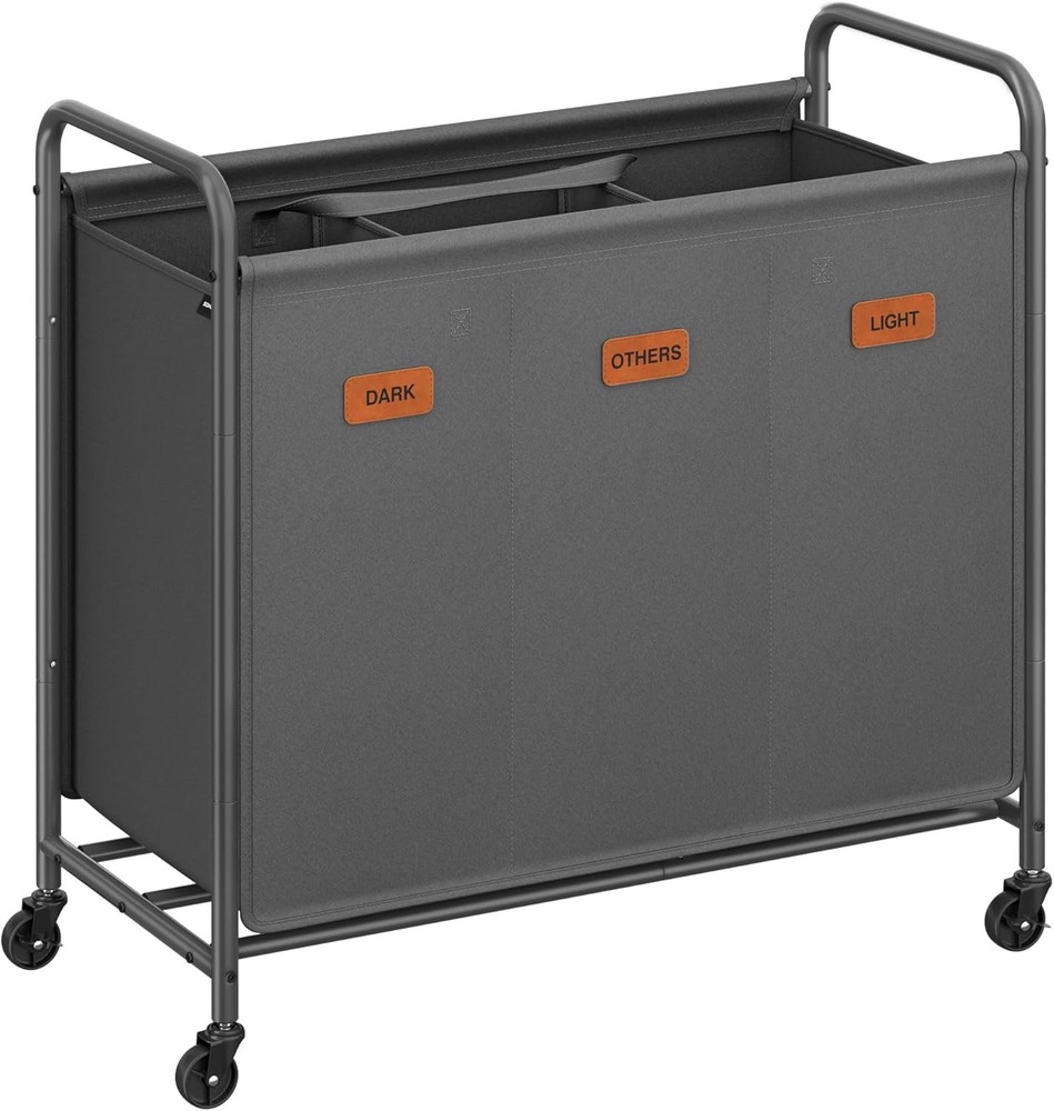 4-Section Laundry Sorter Laundry Hamper W/ Wheels Rolling Clothes Hamper Cart W/