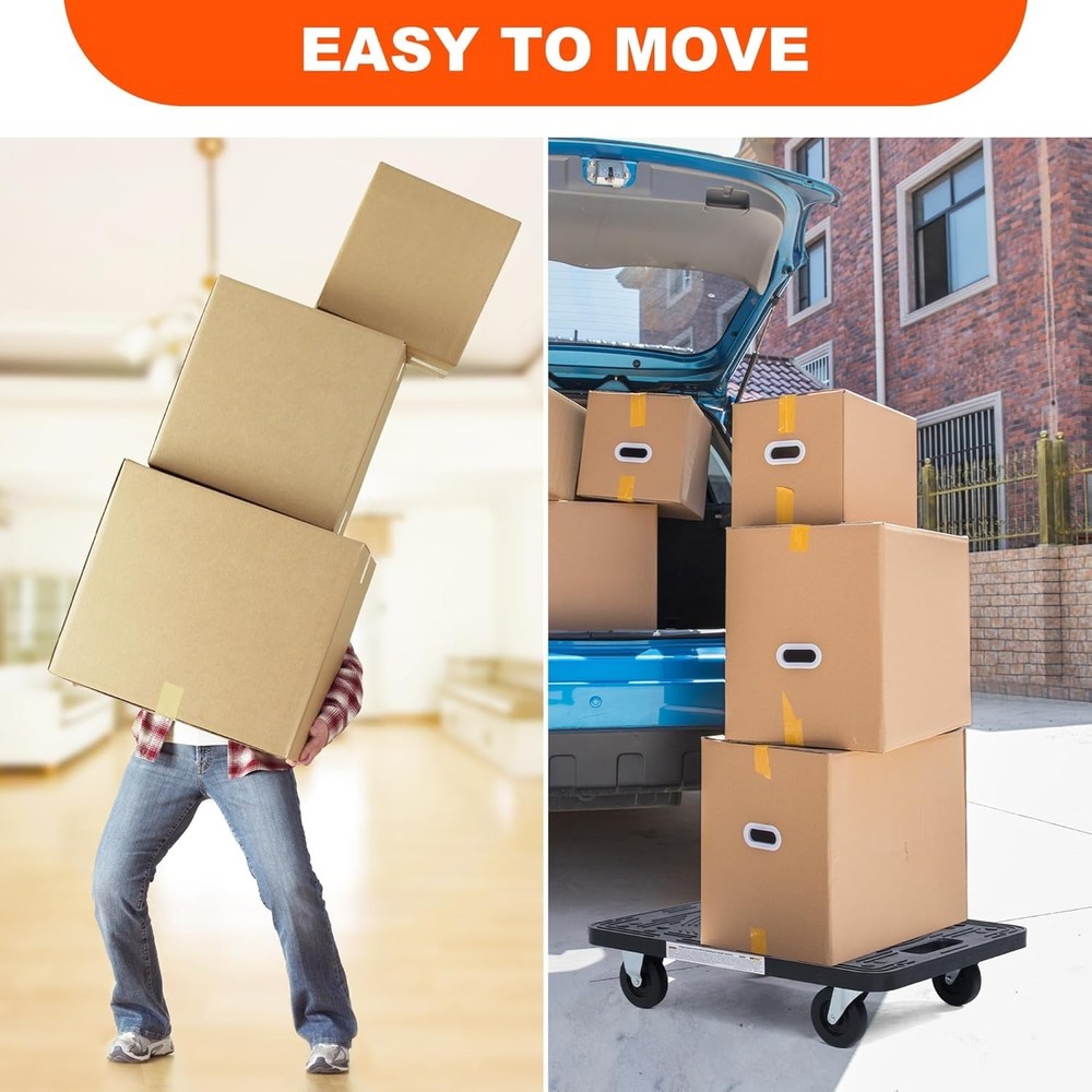 Lightweight Polypropylene Dolly - 200 lb Capacity for Effortless Moving