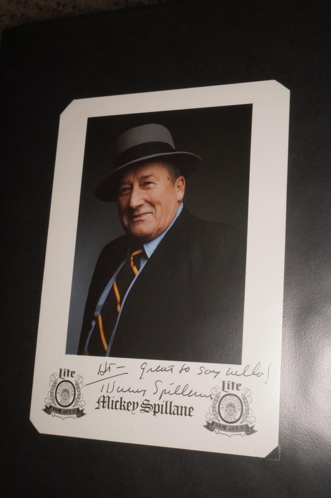 Signed Autograph Photo Mickey Spillane Lite Beer
