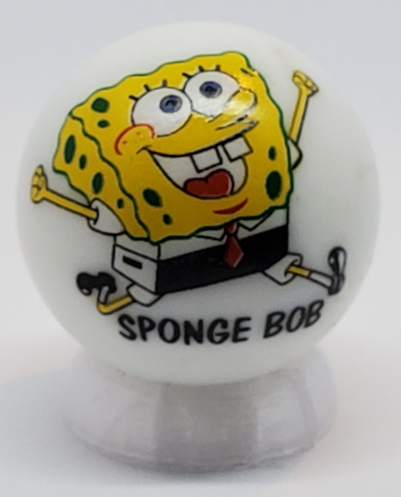 Sponge Bob1" Glass Logo Marble w/ Stand
