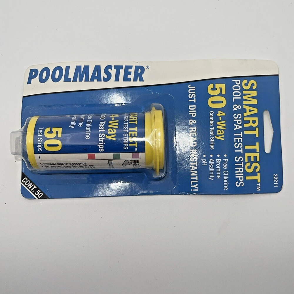 Poolmaster 22211 Smart Test 4-Way Pool Test Strips -NIB