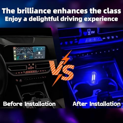 LED Car Interior Light, Touch Control USB Night Lamp, Retro Style Blue Light