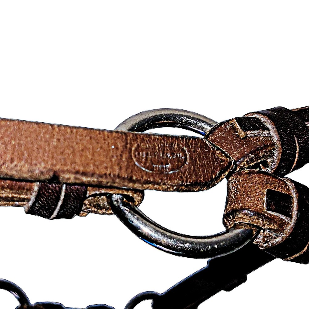 Champion Turf Harness Leather Double Rope Nose Sidepull Bitless Bridle