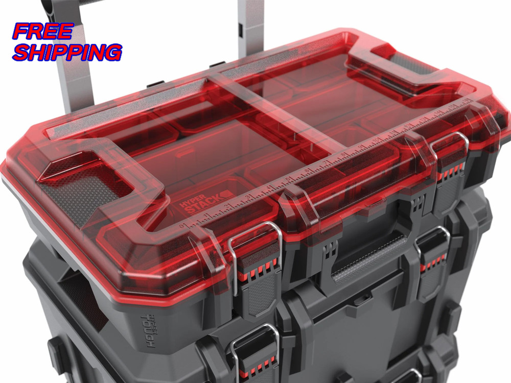 Stackable Toolbox Heavy Duty 3 Piece Modular Rolling System Equipment Storage