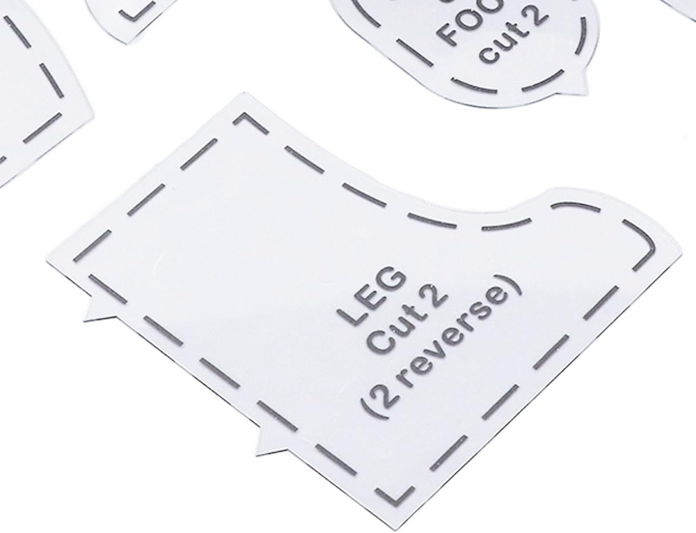 Fockety 10 Pcs Memory Bear Sewing Patterns Template, Memory Bear Acrylic Templat