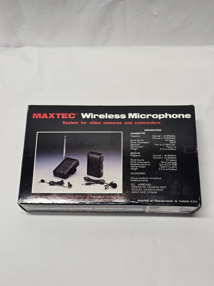 Maxtec MG-49S2 Wireless Microphone for Video Camera & Camcorder System Open Box