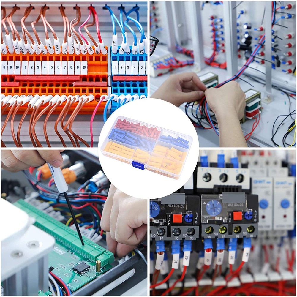 150pc Electrical Butt Connectors Assorted Insulated Wire Terminals