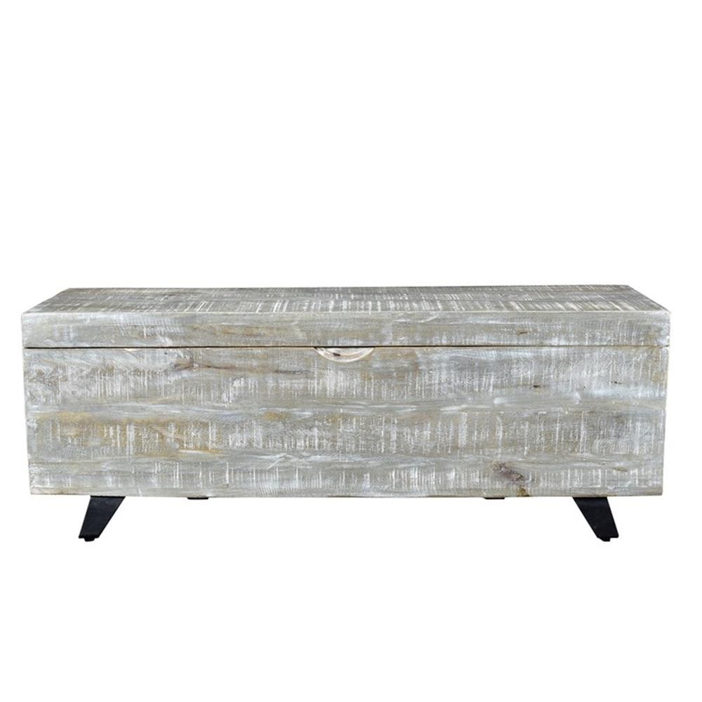 Rockefeller Solid Wood Storage Chest in Gray