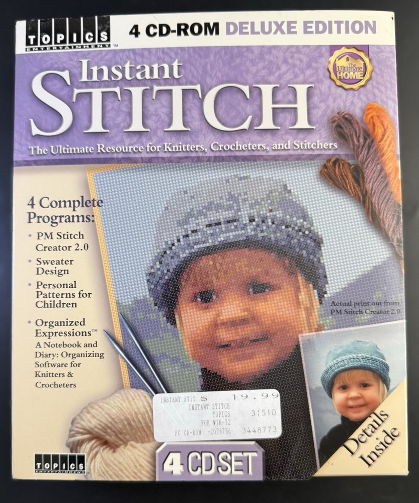 Software PC Instant Stitch PM Stitch Creator 2.0 Sweater Design 4-Discs Vk10
