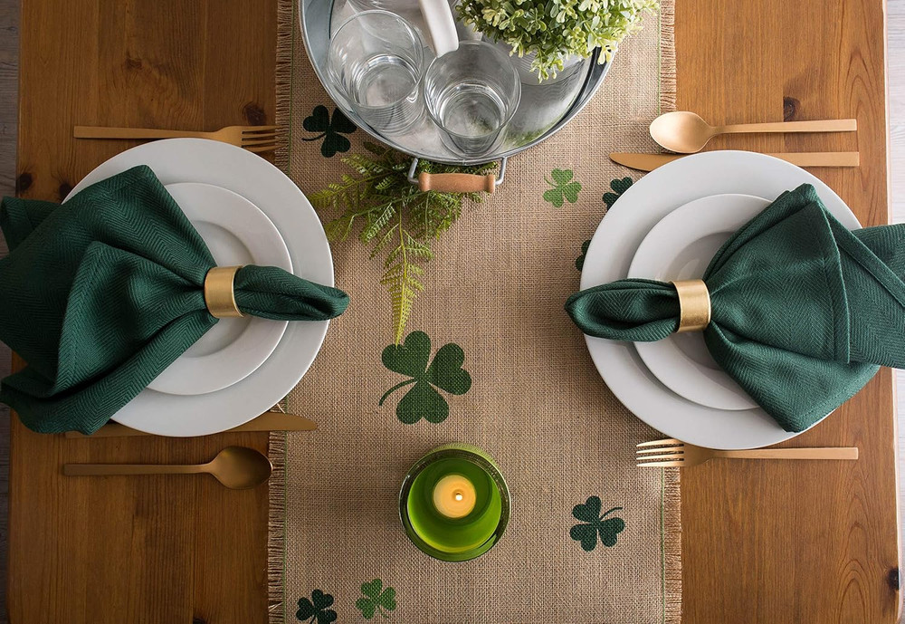 St. Patrick'S Day Collection Tabletop, Table Runner, 14X74, Shamrock