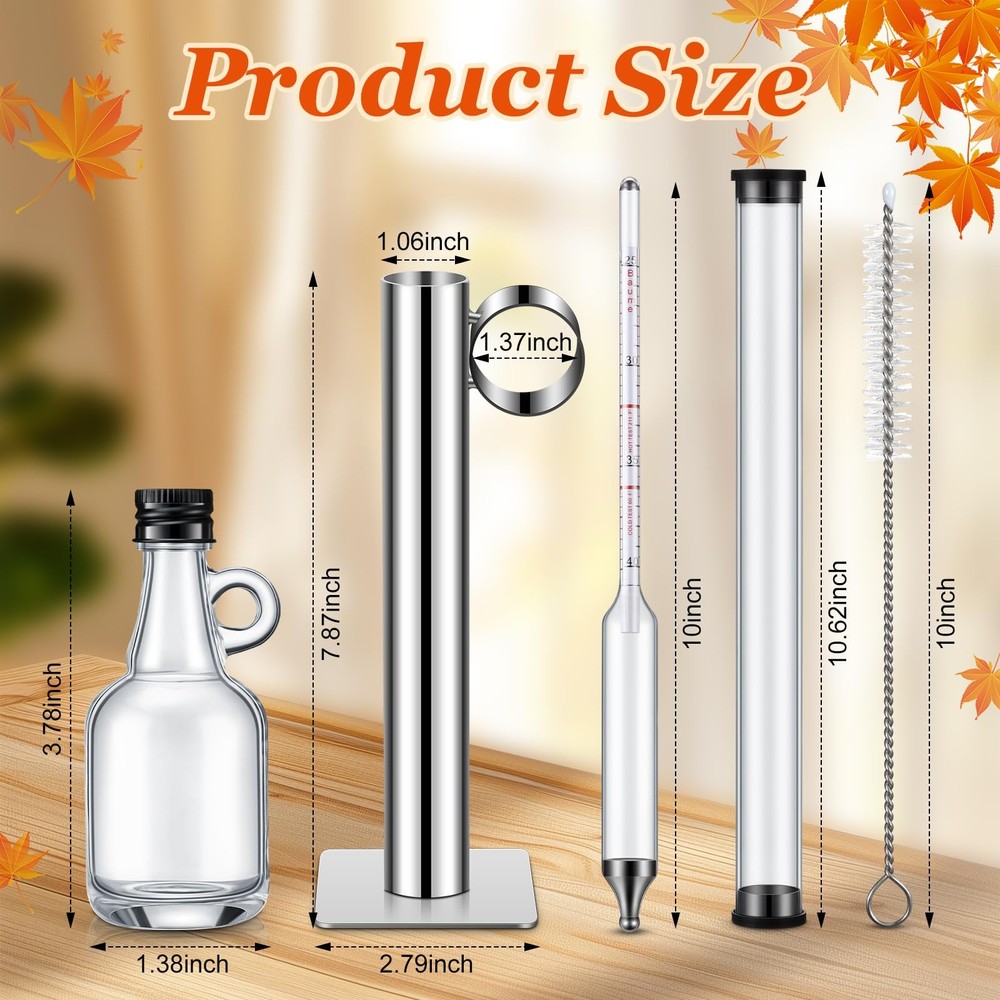 Maple Syrup Hydrometer Test Cup Kit Maple Syrup Density Kit Stainless Steel H...