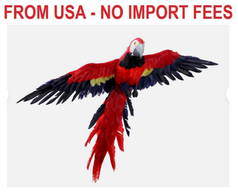 Large Lifelike Artificial 39" Wide Feathered Macaw Parrot