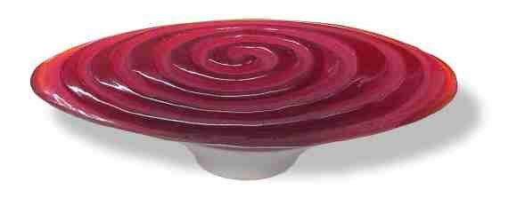 3-3/4" Betsy Fields Swirl Pull Red with Satin Nickel