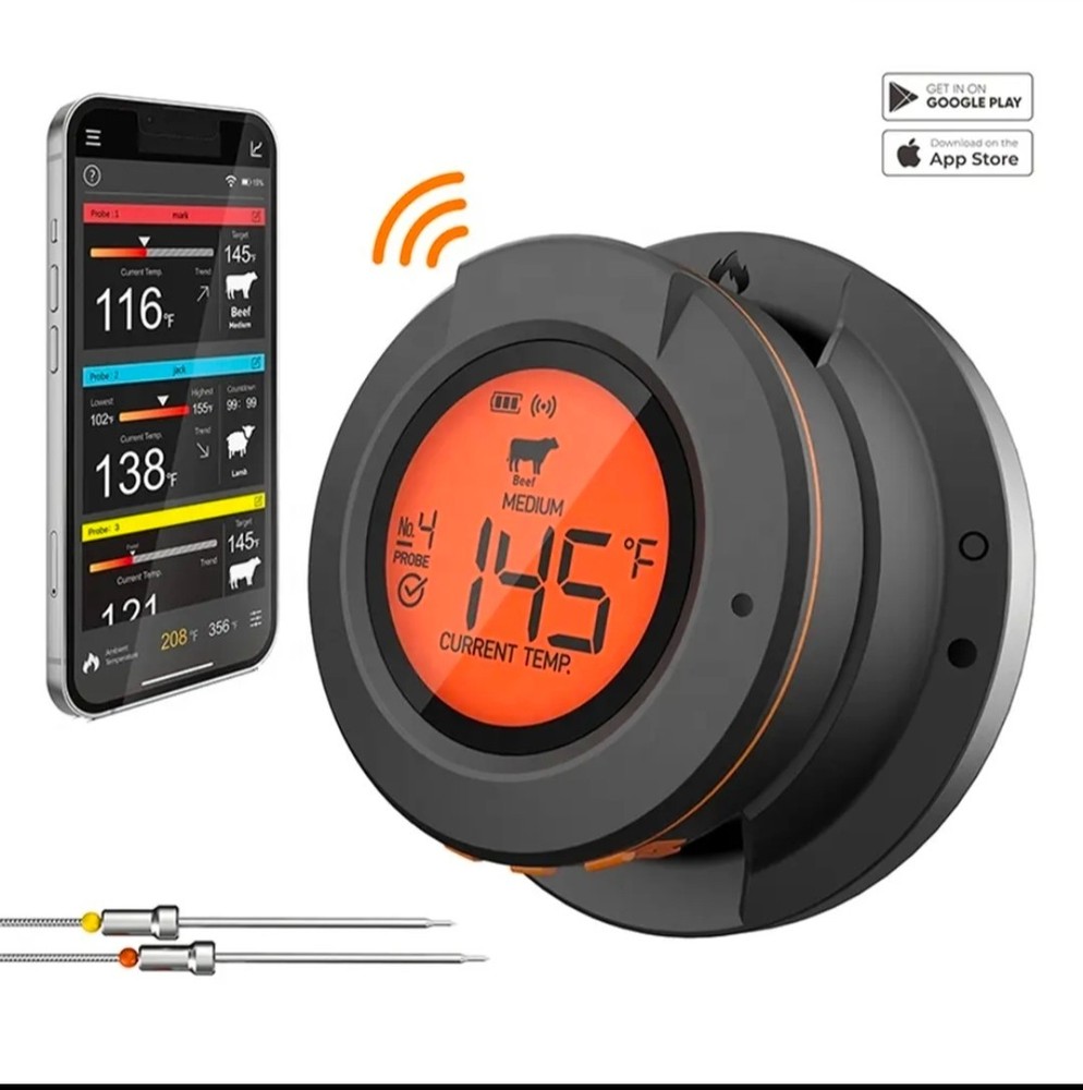 Grillers Thermometer, Wireless Smart Meat Thermometer with App – Bluetooth BBQ