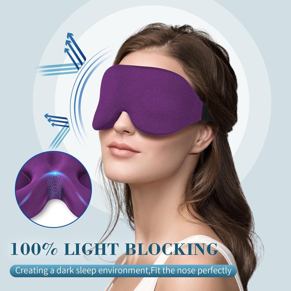 ZGGCD 3D Sleep Mask for Side Sleeper Light Blocking Sleeping Eye Mask for Wom...