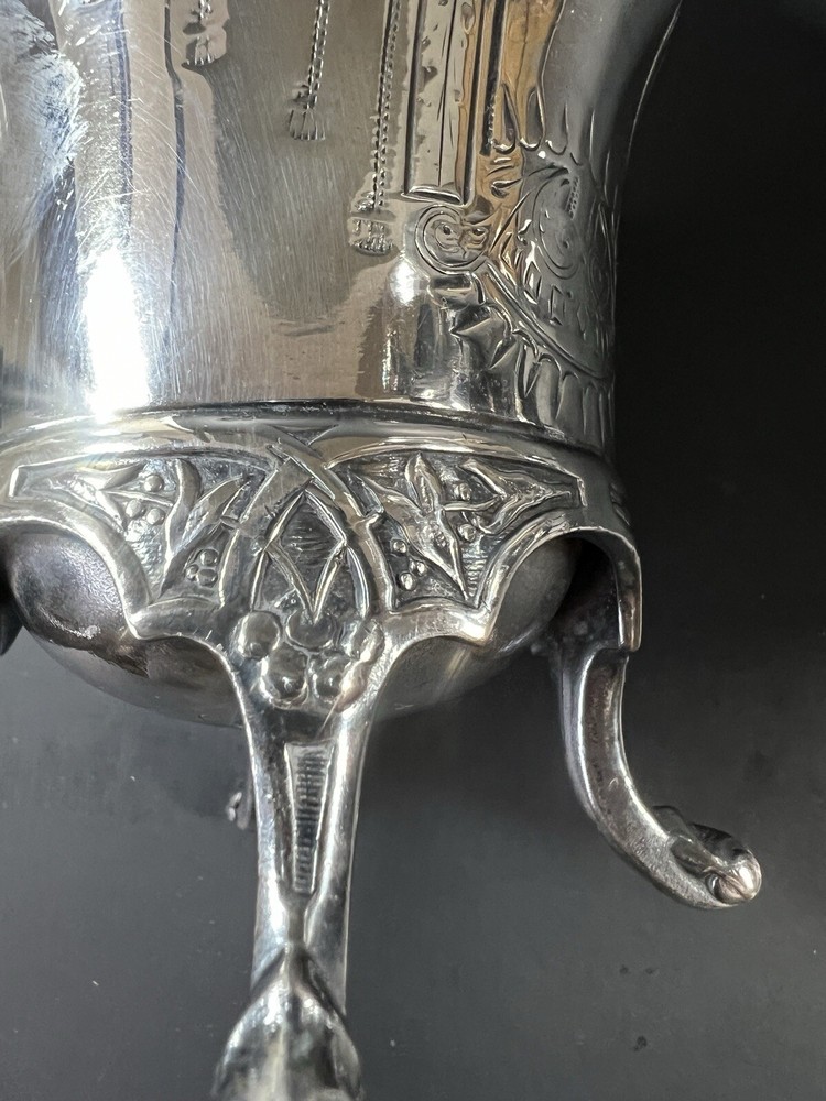 Empire Style 19th C Webster Co. Silverplate Covered Sugar and Creamer