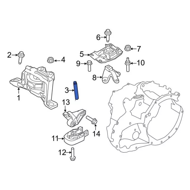 Genuine Ford Engine Mount Stud W706992-S442
