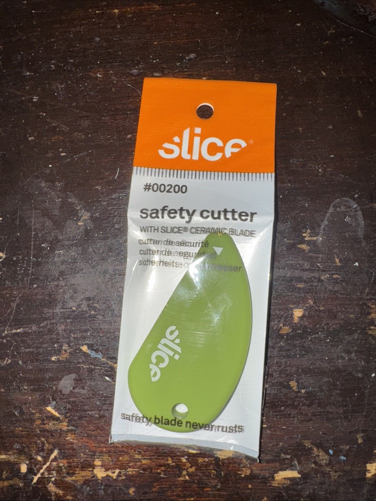 slice Safety Cutters, Fixed, Non Replaceable Micro Safety Blade, Ceramic, Green