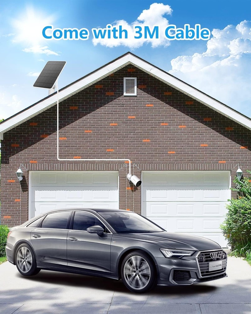 4 Pack 5W Solar Panel for Security Camera USB-C Micro USB IP65 Waterproof Tool