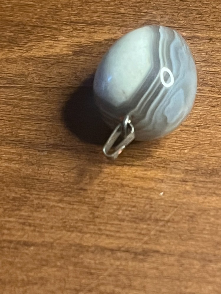 Gray Striped Botswana Agate Pendant