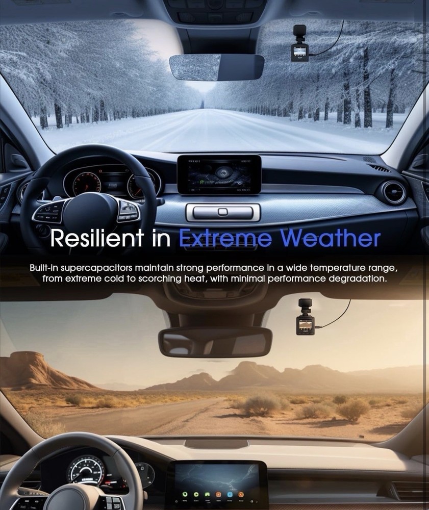 Dash Cam 2K, WiFi Dashcams with APP, External GPS, 1.5'' IPS Screen, Front Dash