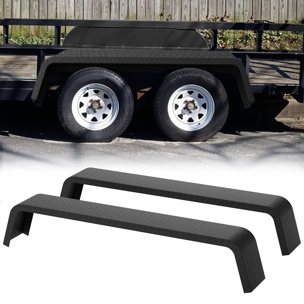 2 Pack Tandem Axle Trailer Fenders for 13"-15" Tires Car Hauler Cargo Utility
