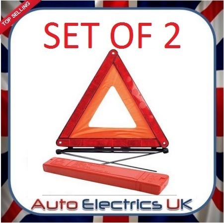 2 X VAN REFLECTIVE CAR WARNING TRIANGLE FOLDABLE BREAKDOWN EU EMERGENCY SIGN UK