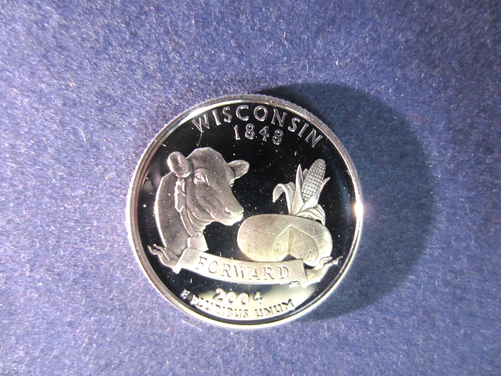 2004-S Wisconsin Silver Quarter Deep Cameo Mirror Proof Upper Grading Range-