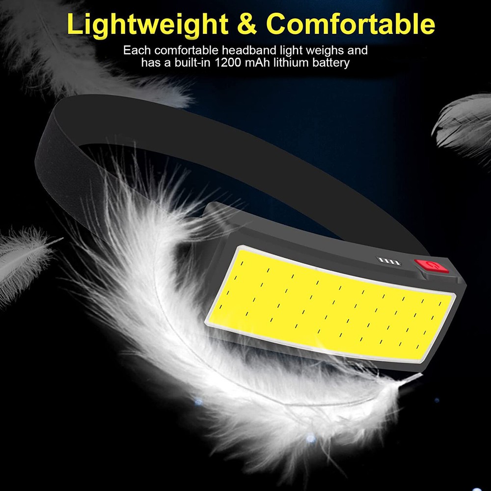 USB Rechargeable COB LED Headlamp Headlight Torch Work Light Camping Lamp
