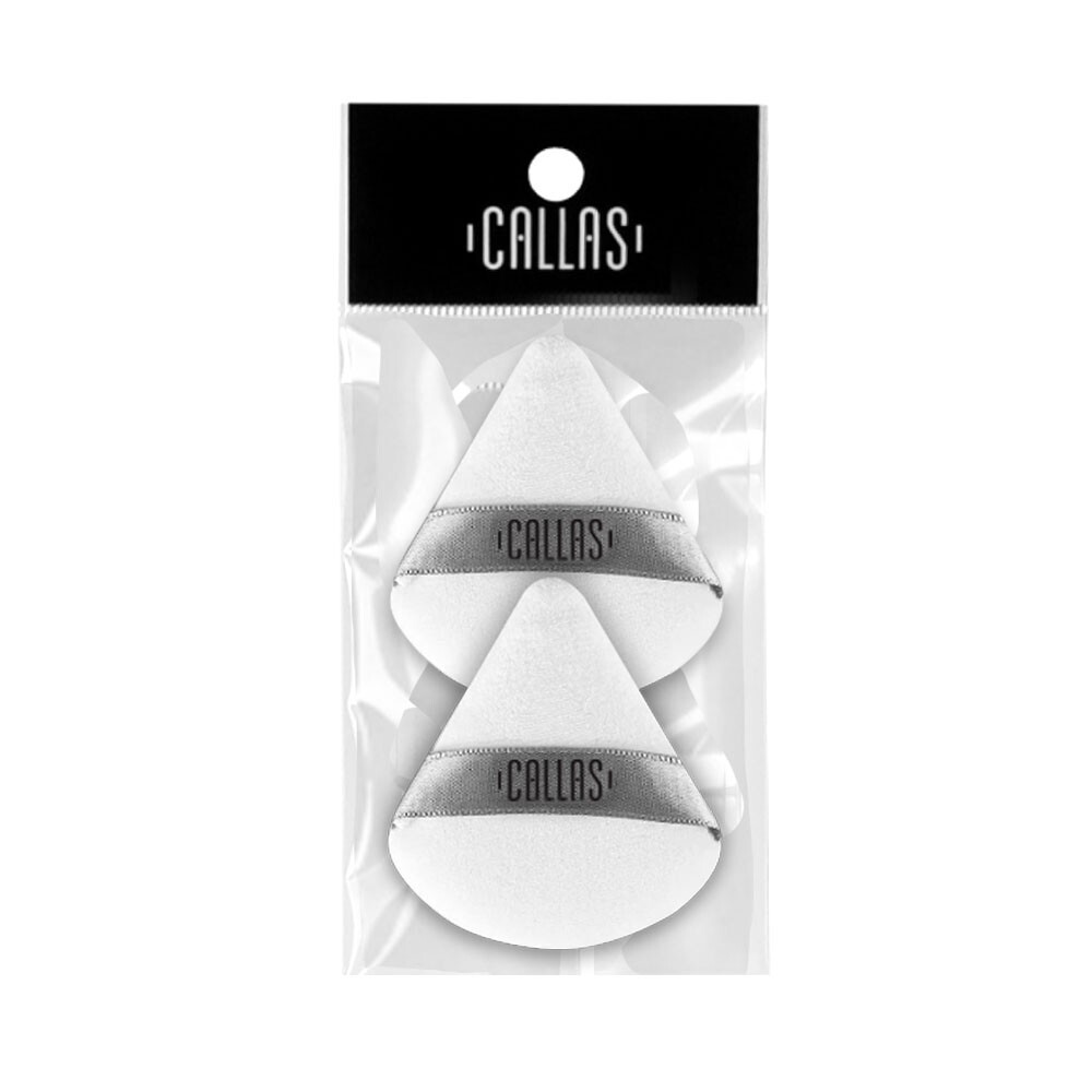 Callas Triangle Velour White Puff 2pcs