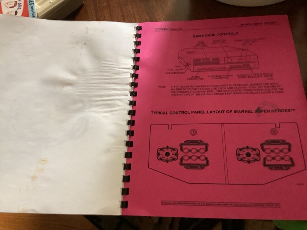 Vintage Capcom Marvel Super Heroes Operations Manual