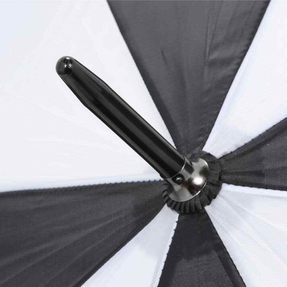 Heavy Duty Golf Umbrella Black and White with Straight Grip Handle