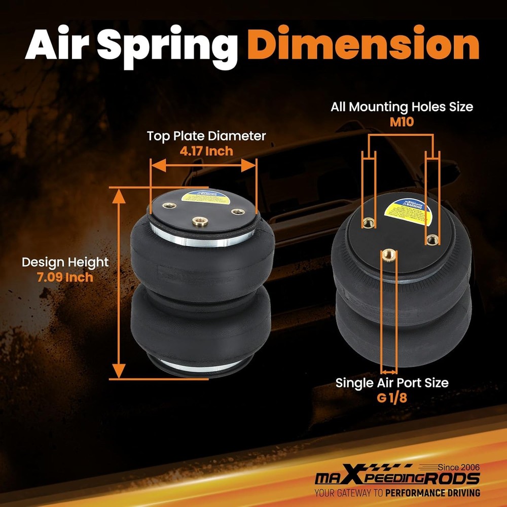 maXpeedingrods 5000 lbs Replacement Air Helper Spring Bags with 2 Pieces