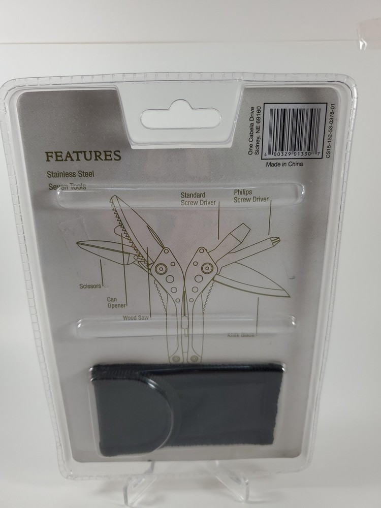 Cabela's Multi Tool Pliers, Knife, Screwdriver, Bottle Opener, Scissors,Saw,case
